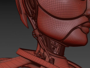 robotic spartan woman head 3D Model