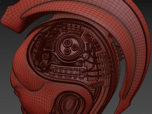 robotic spartan woman head 3D Model