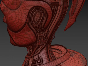 robotic spartan woman head 3D Model