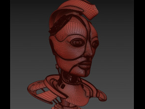 robotic spartan woman head 3D Model