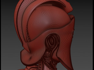 robotic spartan woman head 3D Model