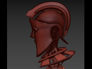 robotic spartan woman head 3D Model