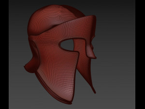 robotic spartan woman head 3D Model