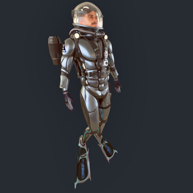 futuristic diver 3D मॉडल .c4d .max .obj .3ds .fbx .stl .blend 