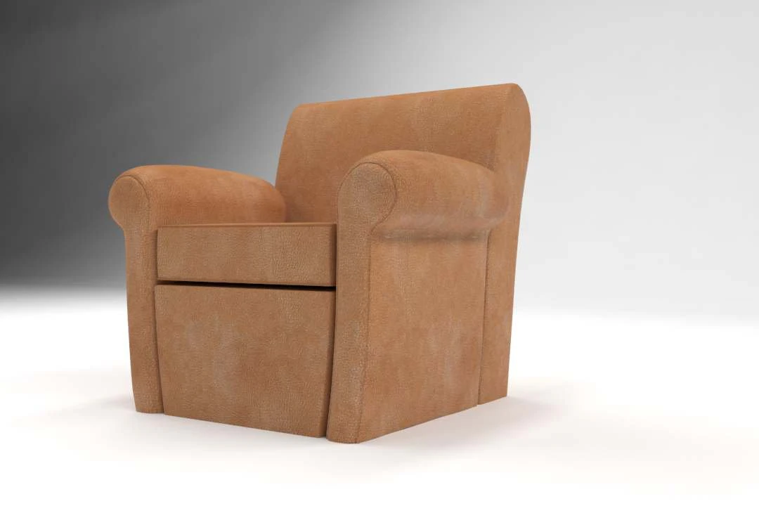 pottery barn manhattan leather club chair 3D Model .c4d .max .obj .3ds .fbx .stl .blend