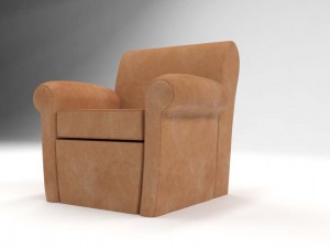 pottery barn manhattan leather club chair 3D Model