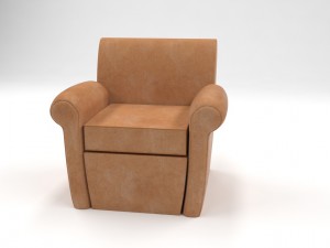 pottery barn manhattan leather club chair 3D Model