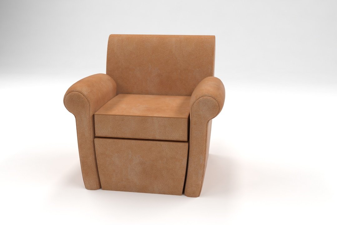 Pottery Barn Manhattan Leather Club Chair 3d Model In Stool 3dexport