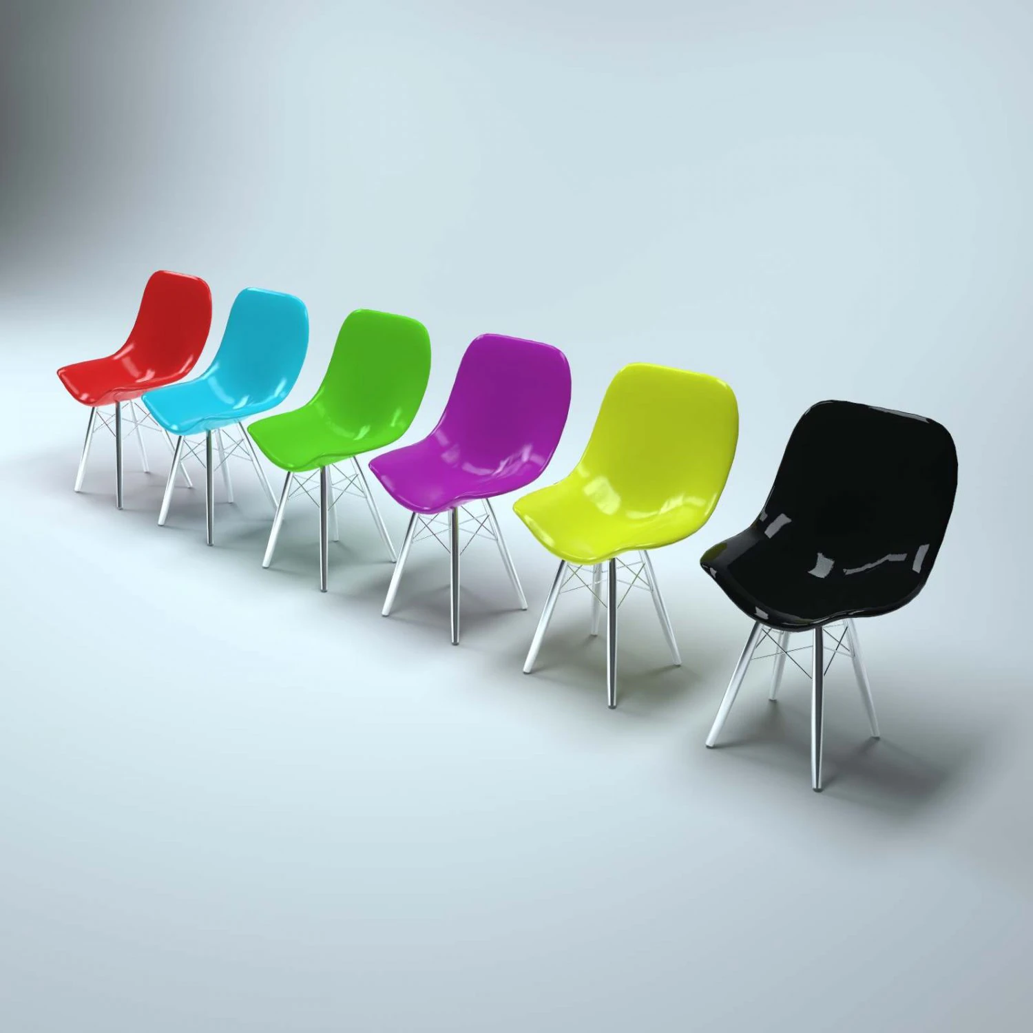 eames plastic side chair 3D Model .c4d .max .obj .3ds .fbx .stl .blend 