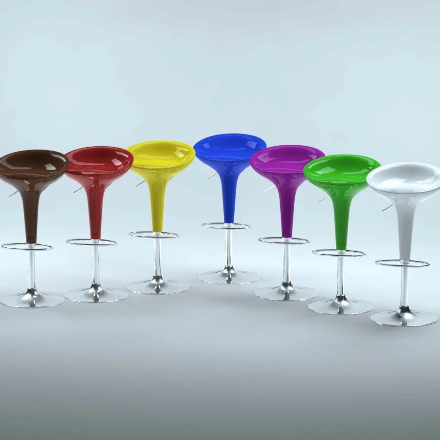 Bombo bar stool 3D Model .c4d .max .obj .3ds .fbx .stl .blend 