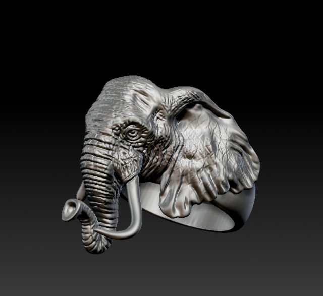 Buy Elephant Ring Long Face Pinky Silver Women Girls Size 5.25 Online in  India - Etsy