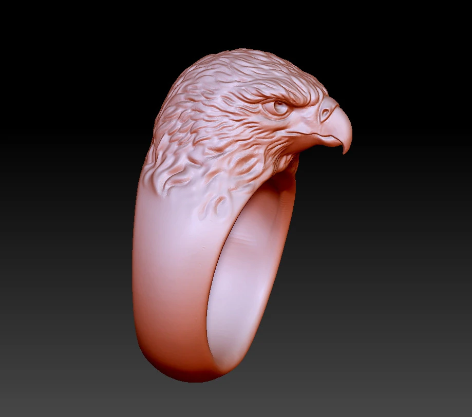 Eagle Ring 3D Print Model .c4d .max .obj .3ds .fbx .stl .blend 