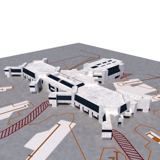 miami airport terminal 3D Модель .c4d .max .obj .3ds .fbx .stl .blend 