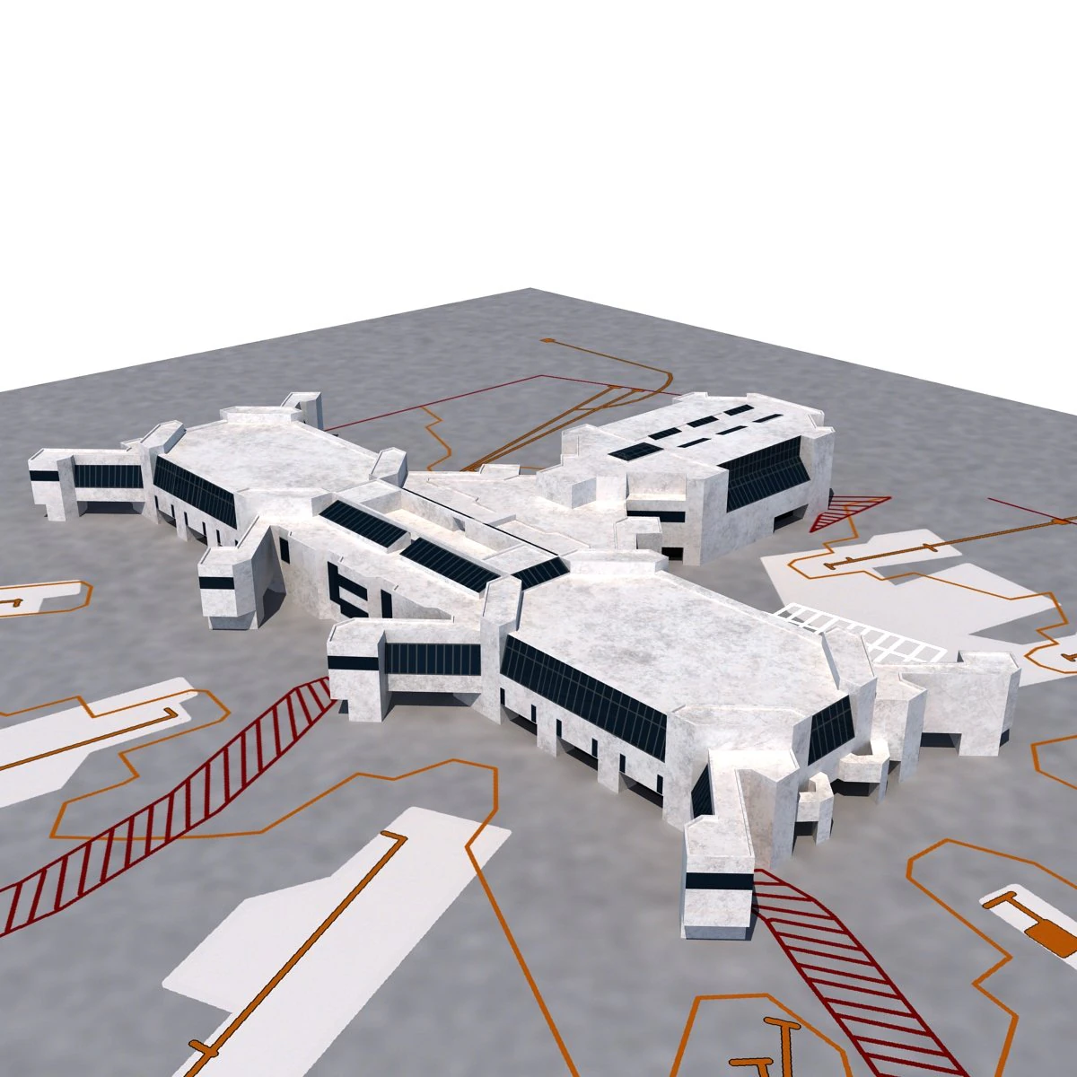 miami airport terminal 3D Model .c4d .max .obj .3ds .fbx .stl .blend