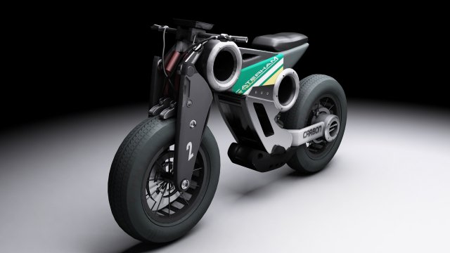 futuristic motorcycle 3D Модель .c4d .max .obj .3ds .fbx .stl .blend