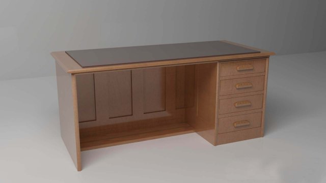 wood desk Modelo 3D .c4d .max .obj .3ds .fbx .stl .blend 