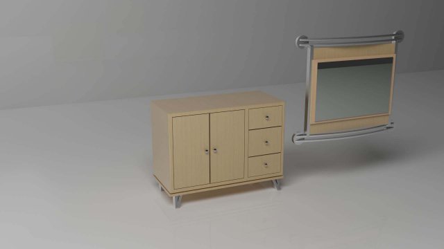 drawer and mirror 3D 模型 .c4d .max .obj .3ds .fbx .stl .blend