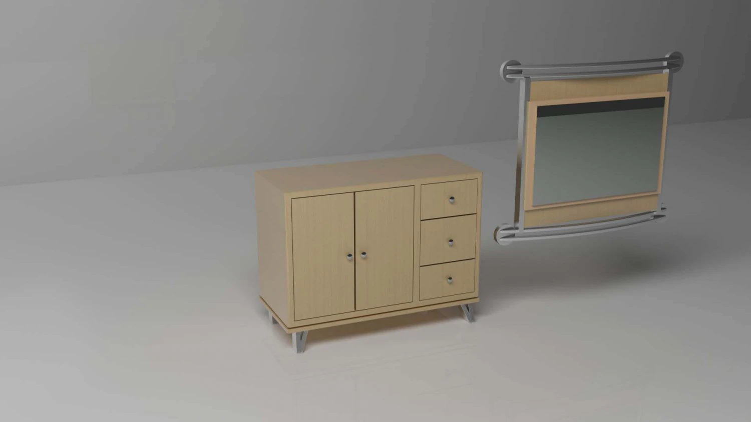 drawer and mirror 3D Model .c4d .max .obj .3ds .fbx .stl .blend