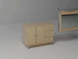 drawer and mirror Modello 3D