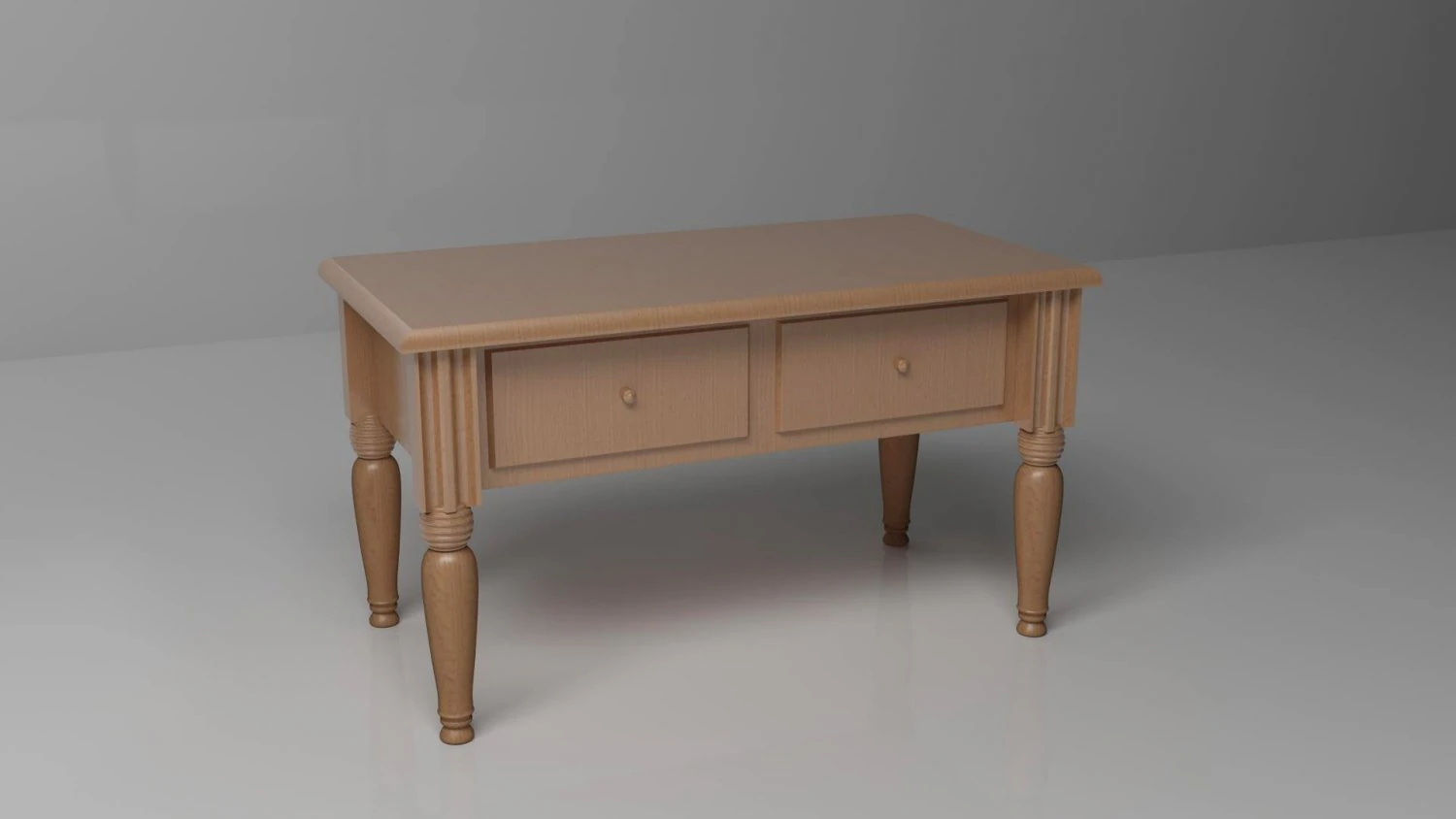 wooden desk 3D Model .c4d .max .obj .3ds .fbx .stl .blend 