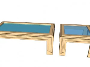 लकड़ी की मेज़ 3D मॉडल