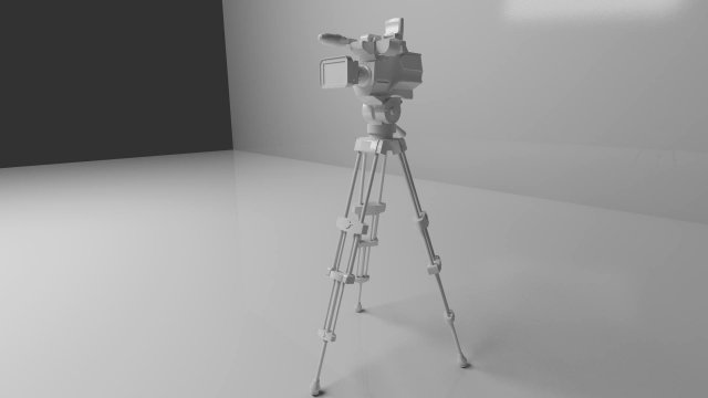 camera with tripod 3D Модель .c4d .max .obj .3ds .fbx .stl .blend 