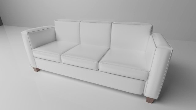 white couch 3D Model .c4d .max .obj .3ds .fbx .stl .blend 