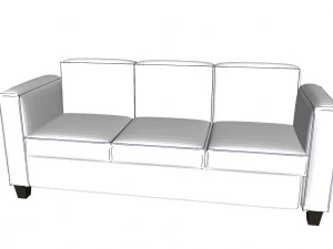 white couch 3D Model