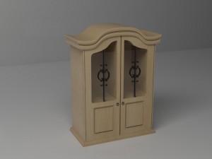 wooden book case Model 3D