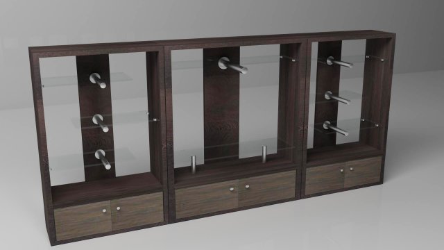 black bookshelf 3D-Modell .c4d .max .obj .3ds .fbx .stl .blend 