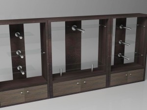 black bookshelf Model 3D