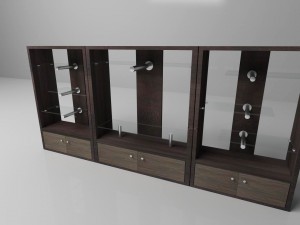 black bookshelf 3D-Modell