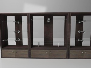 black bookshelf 3D-Modell