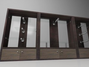 black bookshelf 3D-Modell