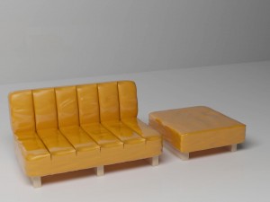 orange easychair 3D-Modell