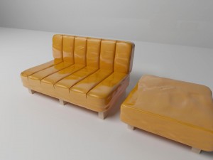 orange easychair 3D मॉडल