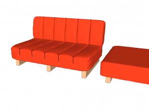 orange easychair 3D मॉडल