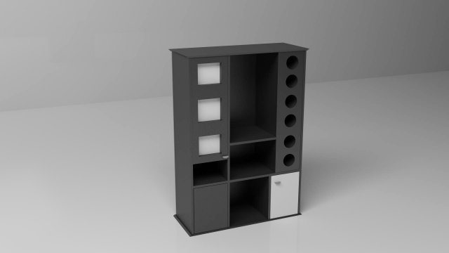 black shelf Modelo 3D .c4d .max .obj .3ds .fbx .stl .blend 