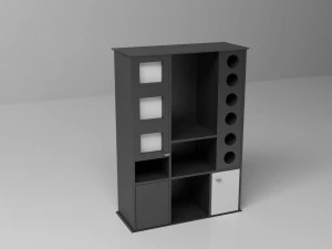 estante negro Modelo 3D