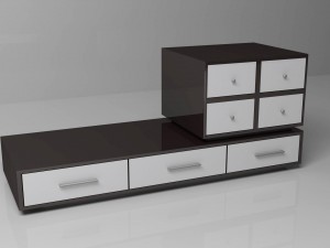 black and white drawers 3D मॉडल