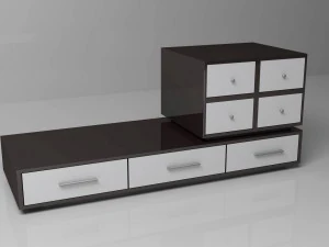 czarno-białe szuflady Model 3D