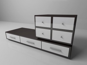 black and white drawers 3D 模型