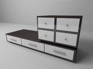 black and white drawers 3D Model
