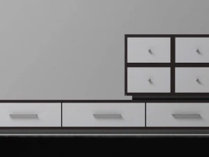 black and white drawers 3D Model