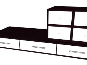 black and white drawers 3D Model
