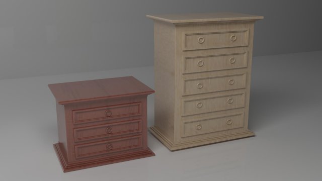 small medium drawers 3D-Modell .c4d .max .obj .3ds .fbx .stl .blend 
