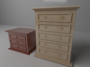 small medium drawers 3D-Modell