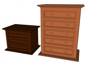 small medium drawers 3D-Modell