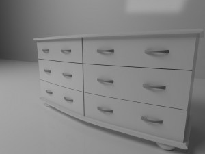 white drawer 3D 모델