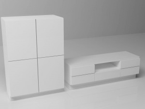 white closet Model 3D